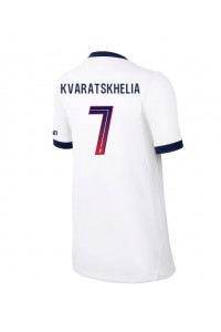 Paris Saint-Germain Khvicha Kvaratskhelia #7 Fotballdrakt Borte Klær Dame 2026-27 Korte ermer